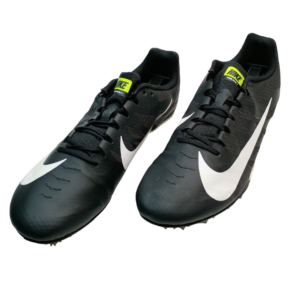 Nike Zoom Rival S 8 Racing Spikes Men Size 12 Black White Track Shoes